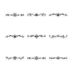 set of calligraphic design elements