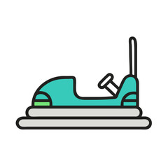 Obraz premium Bumper Car Icon Representing Amusement Ride and Fun Park Attraction