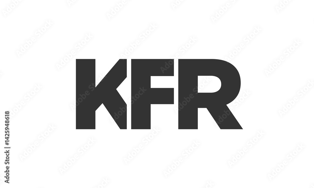 Poster kfr logo design template with strong and modern bold text. initial based vector logotype featuring s