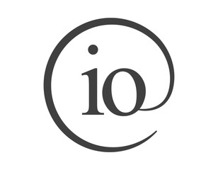 IO logo from two letter with circle shape email sign style. I and O round logotype of business company