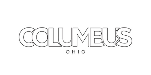 Columbus, Ohio, USA typography slogan design. America logo with graphic city lettering for print and web.