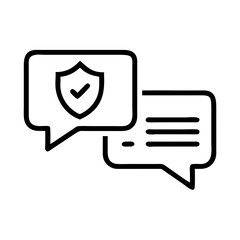 Naklejka premium Chat Bubbles with Shield Representing Secure Communication and Privacy Protection