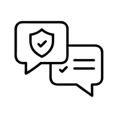 Fototapeta premium Chat Bubbles with Shield Representing Secure Communication and Privacy Protection