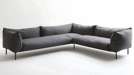 Obraz premium Grey couch with a black frame