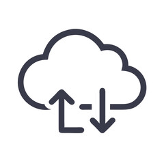 Cloud with Arrows Representing Data Synchronization and Cloud Integration