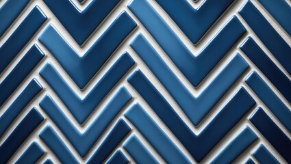 Seamless blue ceramic tiles with herringbone pattern