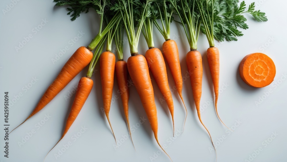 Aufkleber creative carrot-themed layout on a background for food presentation. flat lay design focusing on foo