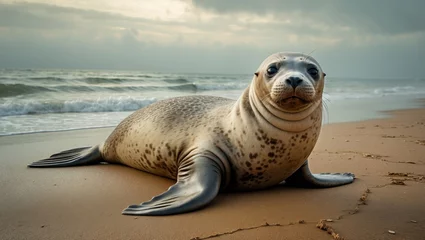 Gordijnen Common Seal - Gewone Zeehond - Phoca vitulina © AImmersive Imagery