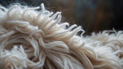 Close-Up of Huacaya Alpaca Fleece with Soft, Crimped Wool Texture