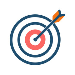 Dartboard with Dart Icon Representing Precision and Goal Achievement