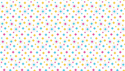 Various symbol patterns, colorful background, vector illustration with color swatch