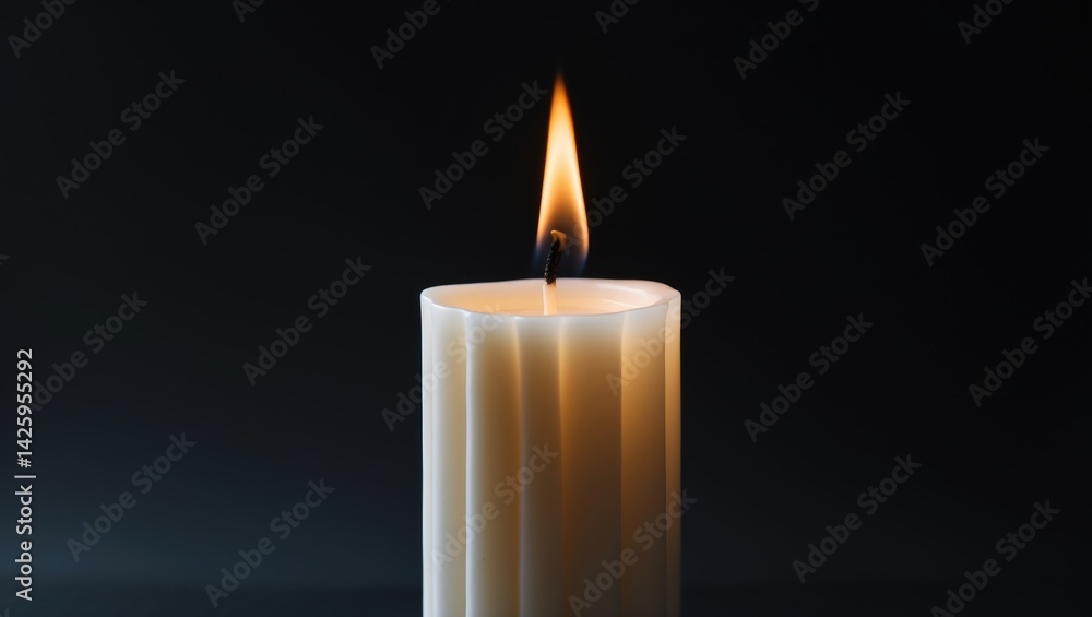 Poster close-up of a burning candle isolated on a background