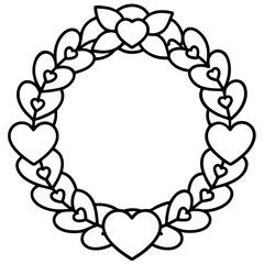 Valentine’s Door Wreath Outline