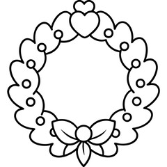 Valentine’s Door Wreath Outline