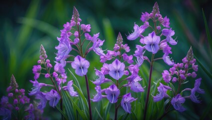 Obraz premium Group of Cranesbills Flowers in Full Bloom