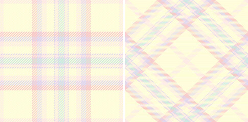 Pastel plaid patterns, perfect for textile design, fashion, and stationery.  Two variations of delicate, soft color plaid offer versatility for various projects.