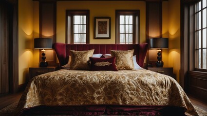 Modern designer bedroom featuring contemporary furniture