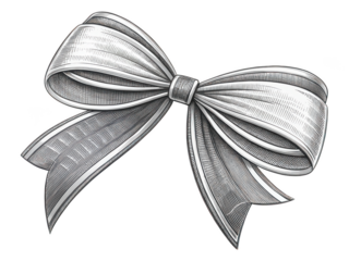 Ribbon bow sketch png black and white vector png hand-drawn ribbon png white background image