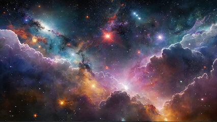 Naklejka premium Space background with many stars