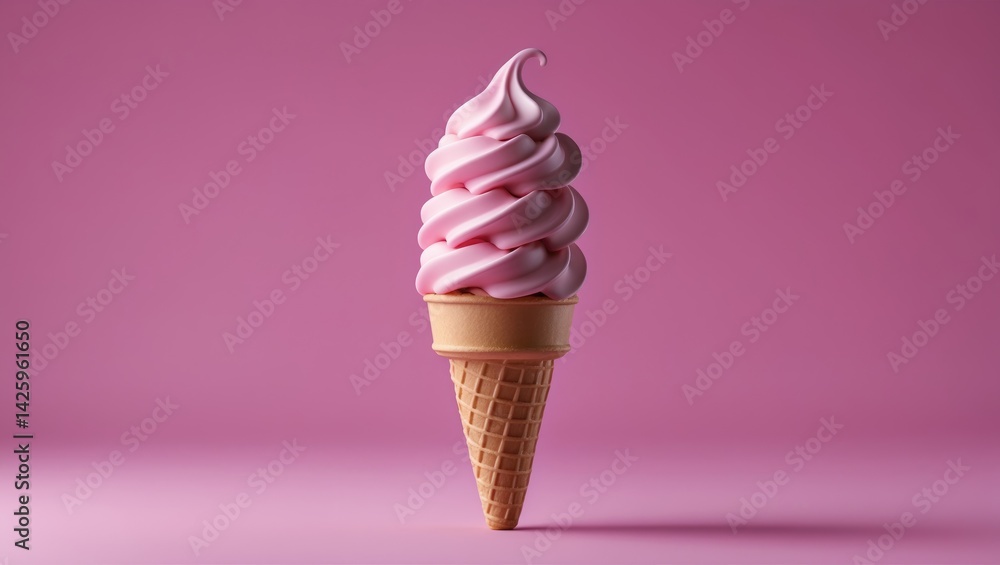 Aufkleber vanilla soft serve ice cream cone against a colorful background