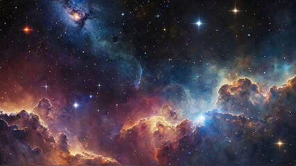 Fototapeta premium Space background with many stars