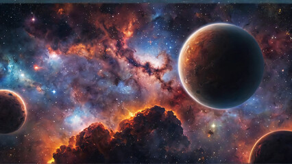 Space background with many stars