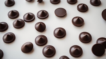 Fototapeta premium Sweet white chocolate chips isolated on background