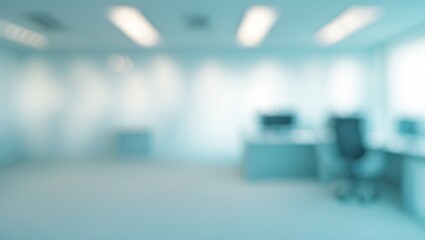 Obraz premium Abstract hospital interior with blue and white tones as blurred background