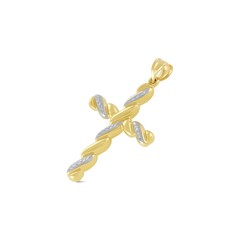 golden cross isolated on white