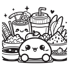 set of vector icons for birthday party