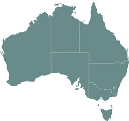 High resolution detailed map of administrative districts of Australia
