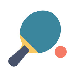 Ping Pong Paddle with Ball Icon Representing Table Tennis