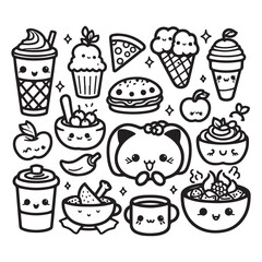 ice cream icons set