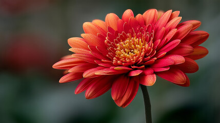 Vibrant Red Gerbera Daisy in Bloom