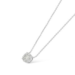 silver necklace with diamonds
