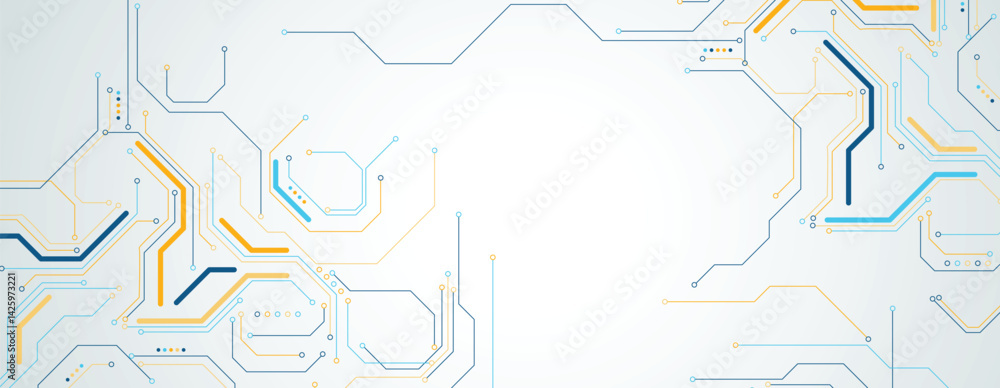 Poster Circuit abstract background for science and business presentation