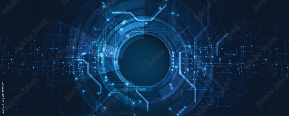 Poster Circuit abstract background for science and business presentation
