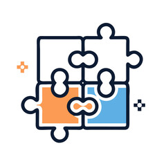 Obraz premium Puzzle Pieces Icon Representing Solution Integration