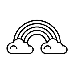 Fototapeta premium Rainbow with Clouds Icon Representing Environmental Protection