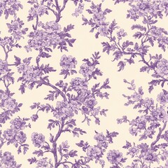 Lavender Floral Branches: A Delicate and Romantic Vintage Pattern