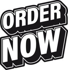 Order Now. Typography Graphic Element