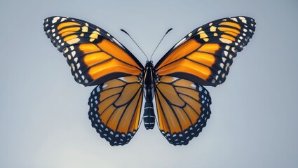 Obraz premium White Background Render of a Monarch Butterfly in Spring