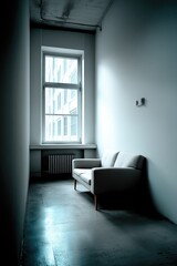 Serene Minimalist Room: Light-filled Sofa near Window