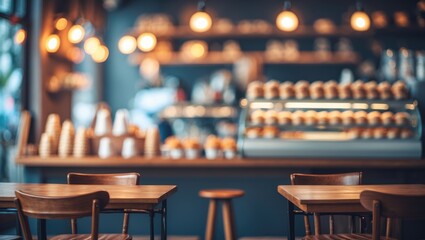 Blurred background in a caf&Atilde;&copy; setting featuring bokeh ambiance