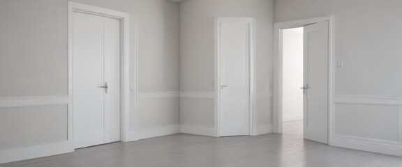 Sleek white interior doors showcasing open & closed states ,  bright,  style,  design