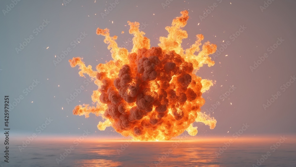 Poster abstract form of a fireball