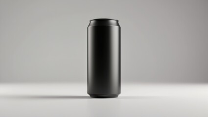 Black aluminum can mockup with 500ml size on white background