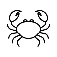 Crab Icon – Ocean Animal Outline Vector Illustration
