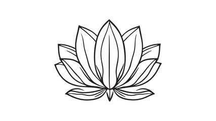 Lotus leaf line art delicate illustration in modern organic style