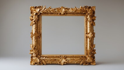Golden art picture frame with ornate design